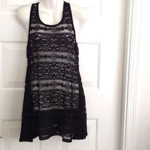 Lace Black Swim Tunic Tank